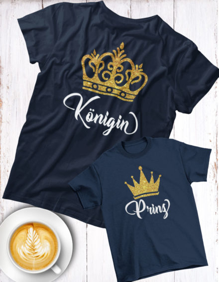 "KÖNIGIN/PRINZ" - Paare Partnerlook ("Mutter&Sohn") - 2 Tshirts