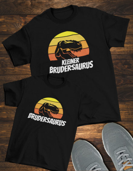"BRUDERSAURUS/KLEINER BRUDERSAURUS" - Paare Partnerlook ("Brüder&Brüder") - 2 Tshirts