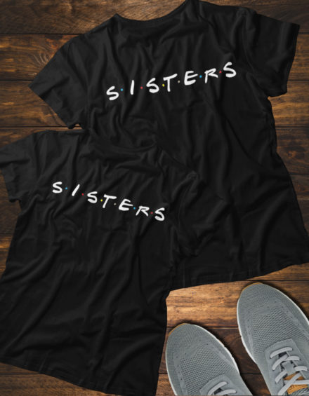 "SISTERS COLORFUL DOTS" - Paare Partnerlook ("Schwester&Schwester") - 2 Tshirts