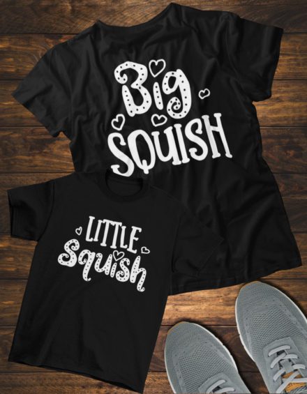 "BIG SQUISH/LITTLE SQUISH" - Paare Partnerlook ("Bruder&Schwester") - 2 Tshirts