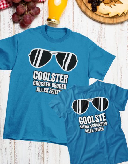 "COOLSTER GROSSER BRUDER/SCHWESTER ALLER ZEITEN" - Paare Partnerlook ("Bruder&Schwester") - 2 Tshirts