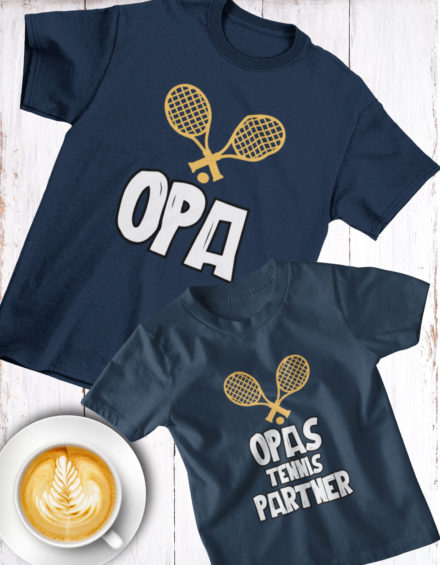 "OPA TENNIS-OPAS TENNIS PARTNER" - Paare Partnerlook ("Opa&Enkelin")-2 Tshirts