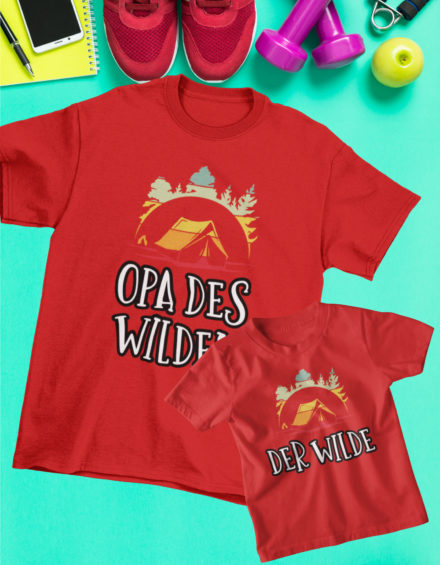 "OPA DES WILDEN-DER WILDE" - Paare Partnerlook ("Opa&Enkel")-2 Tshirts