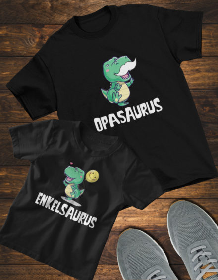 "OPASAURUS-ENKELSAURUS" - Paare Partnerlook ("Opa&Enkel")-2 Tshirts