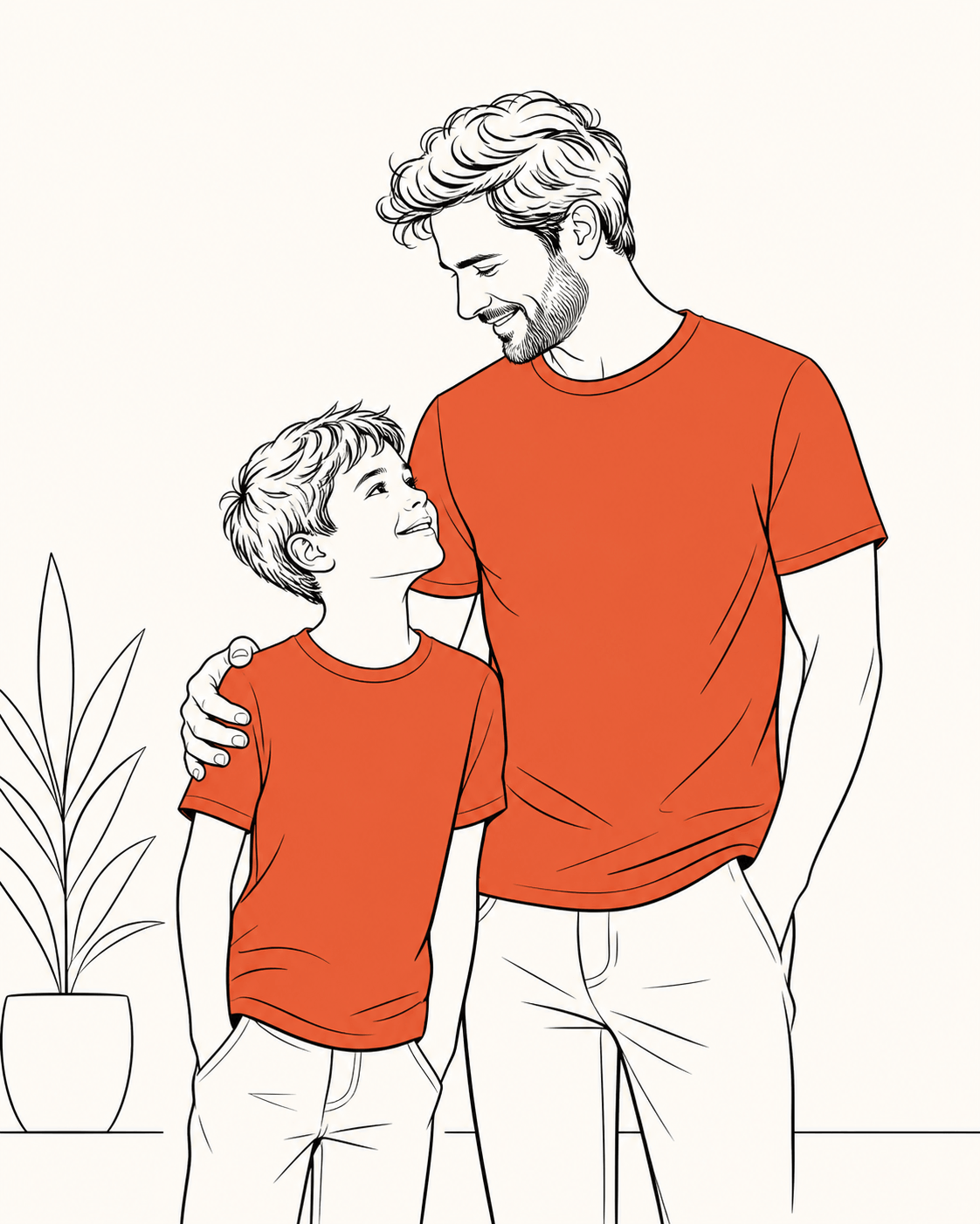 Vater-Sohn-Outfit im Partnerlook – abgestimmte T-Shirts für Papa und Sohn