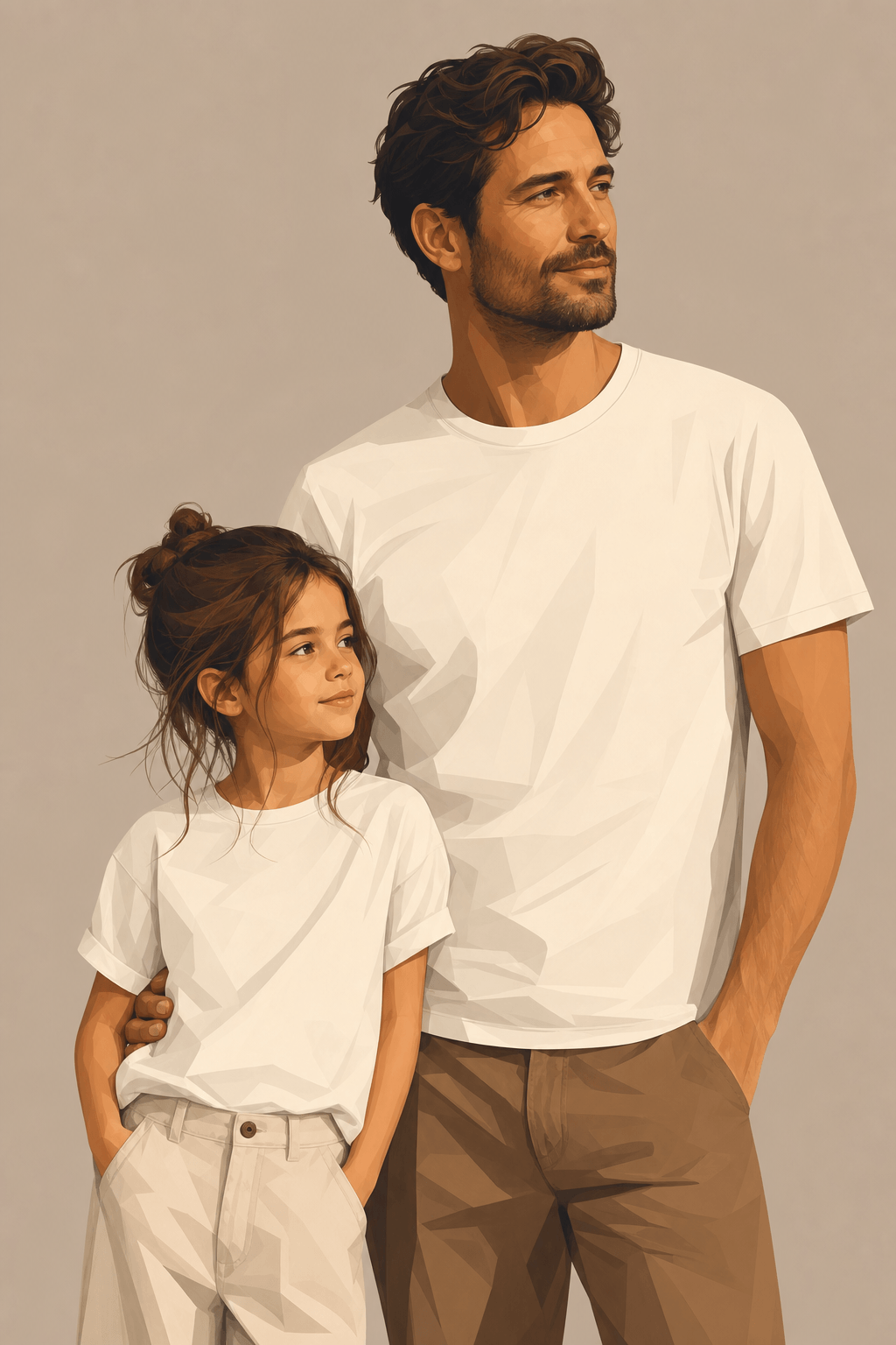Vater-Tochter-Outfit im Partnerlook – matching T-Shirts für Papa und Tochter