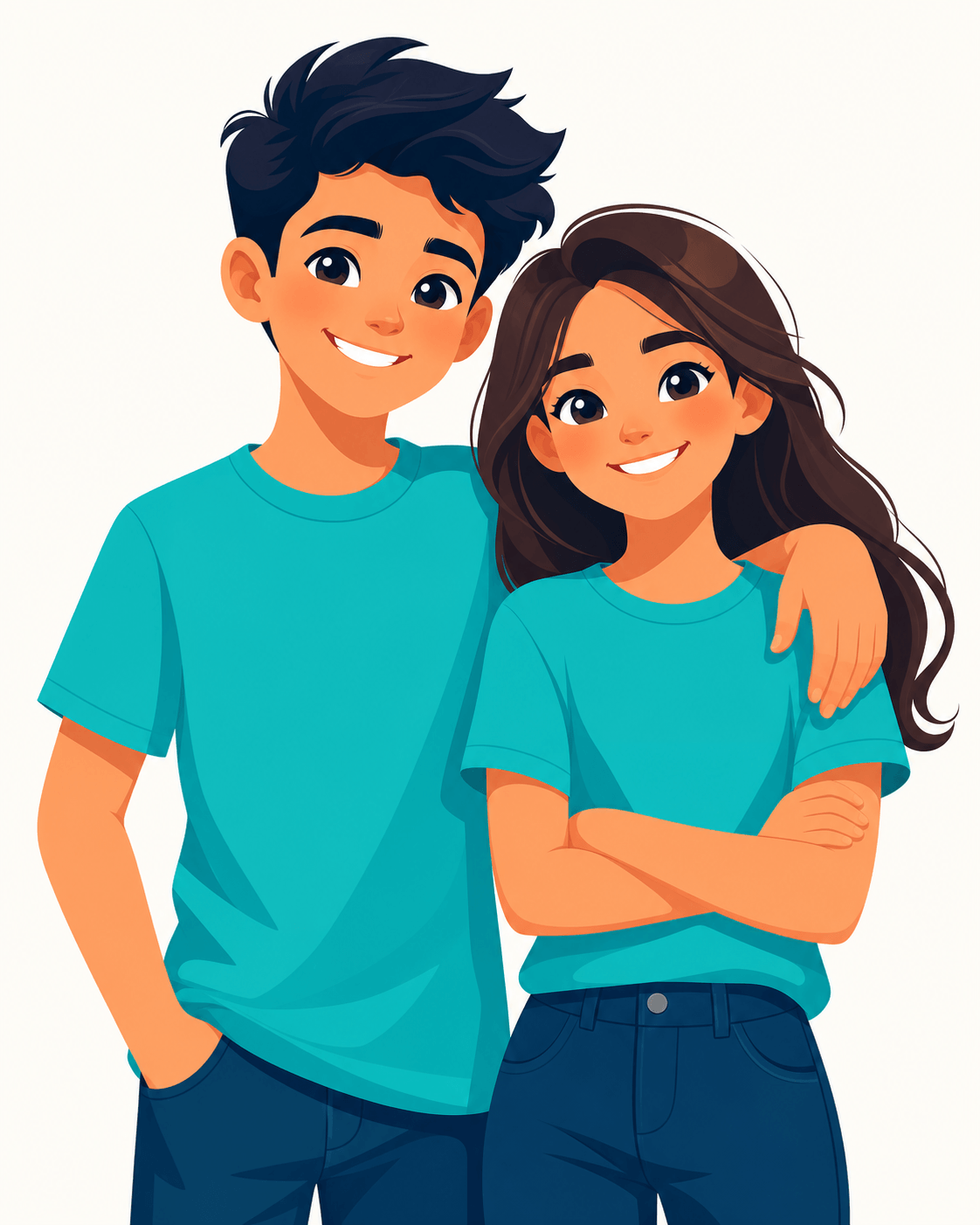 Partnerlook Geschwister – abgestimmte T-Shirts für Bruder und Schwester