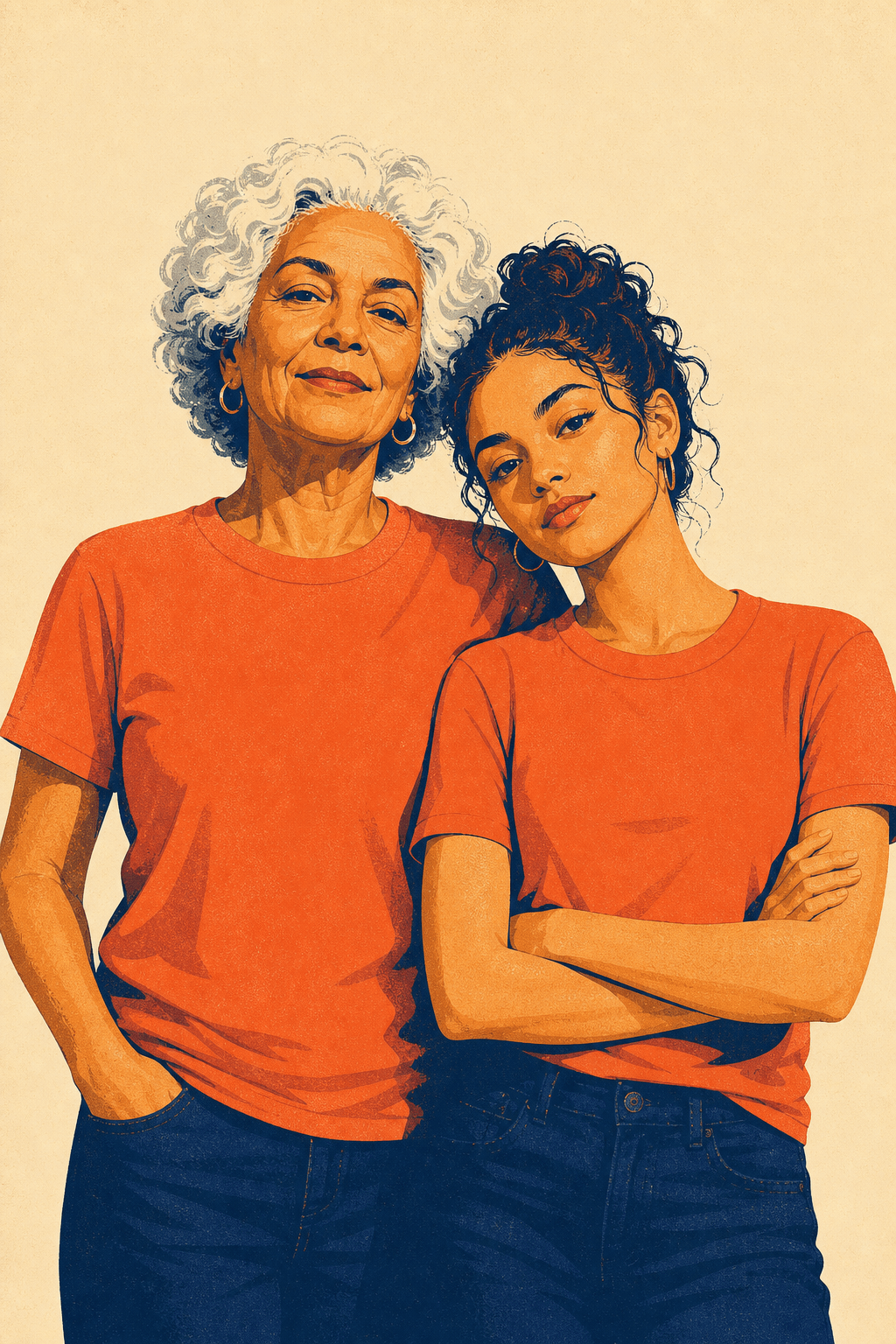 Partnerlook Oma und Enkelin – abgestimmte T-Shirts für Großmutter und Enkeltochter