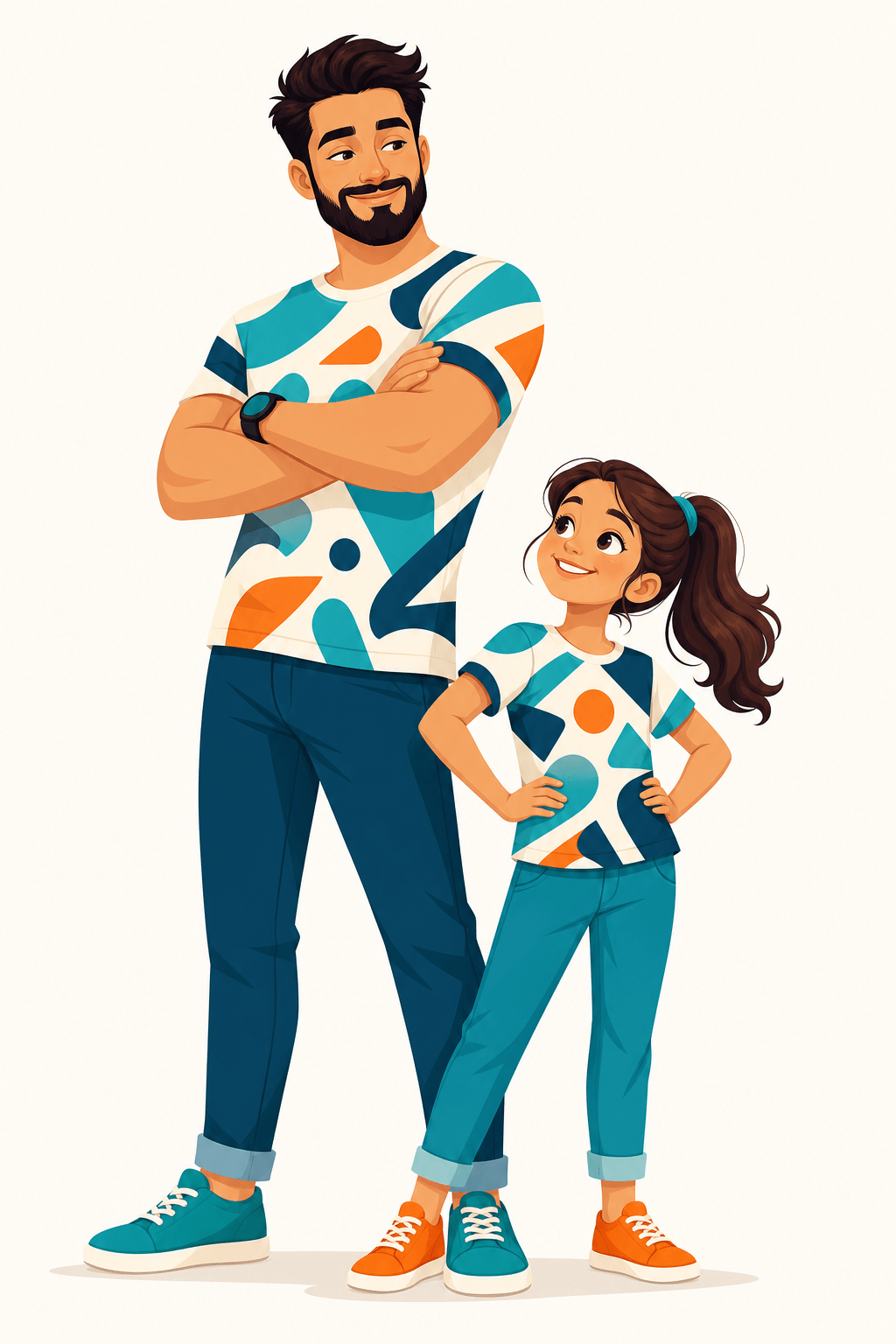 Partnerlook Vater und Tochter – abgestimmte T-Shirts für Papa und Tochter