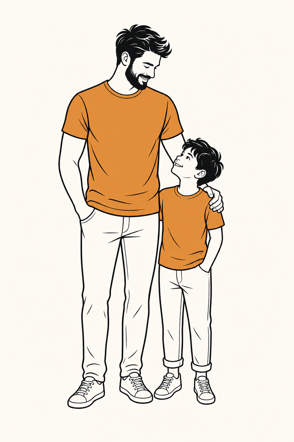 Vatertagsgeschenk im Partnerlook – matching T-Shirts für Papa und Kind
